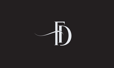 FD, DF , F , D , Abstract Letters Logo Monogram