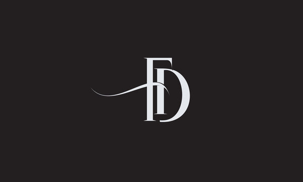FD, DF , F , D , Abstract Letters Logo Monogram