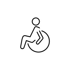 Minimalist wheelchair icon representing accessibility, inclusion, and mobility support