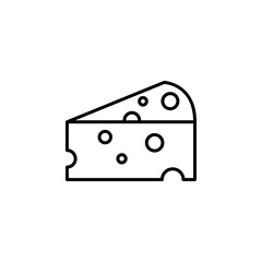 Outline icon of a cheese wedge, ideal for food, dairy, and culinary themes