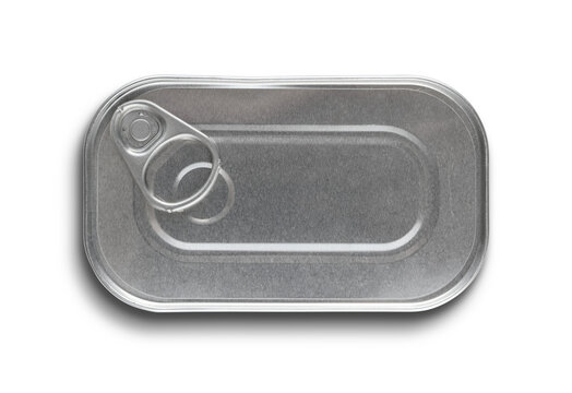 Blank sardine tin can isolated on transparent background