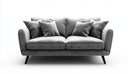Fototapeta premium Elegancki sofa z obszernymi, miękkimi poduszkami w nowoczesnym stylu.