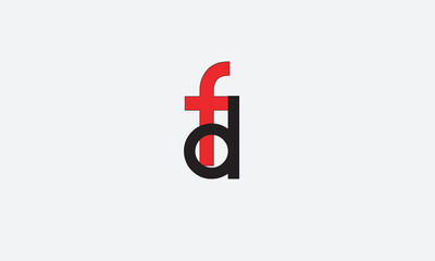 FD, DF , F , D , Abstract Letters Logo Monogram