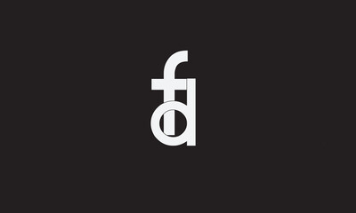 FD, DF , F , D , Abstract Letters Logo Monogram