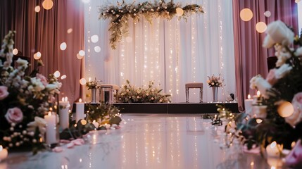 Illuminate Your Love Story with a Romantic Lighting Wedding Background!