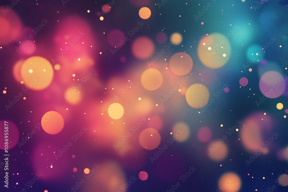 Poster vibrant bokeh lights a spectrum of soft glowing