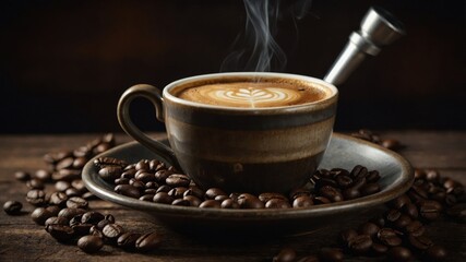 Aged coffee beans with rich aromatic notes