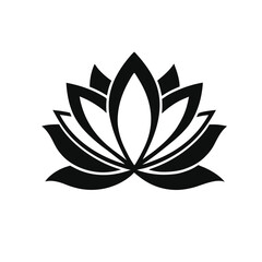 this lotus silhouettes vector art white backgroun