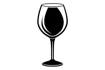 Single-Line Wine Glass Silhouette - Minimalist Beverage Vector Design