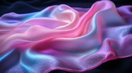 Obraz premium Elegant Silk Fabric with Iridescent Pink and Blue Hues
