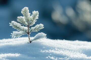 Obraz premium Serene Winter Wonderland: A Beautiful Background of Snowy Scene with Frosty White Accents and a Touch of Blue