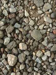 Natural Gravel and Stones on Earthy Surface