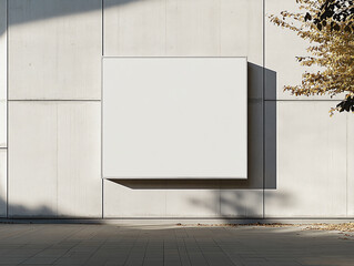 Minimalistic Billboard Mockup on a Concrete Wall with Urban Shadows