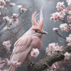 pink flamingo in the tree or pink flamingo on branch