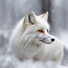 snow fox in snow