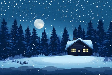 Naklejka premium Flat design of natural autumn landscape background illustration Fields with house in village. Rural landscape countryside illustration, nature, vector, background, hill, sky, mountain, tree, environme