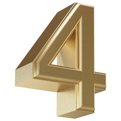 3D Gold Number 4