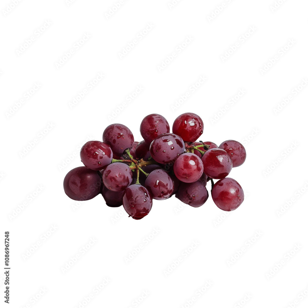 Poster fresh red grapes on a transparent background