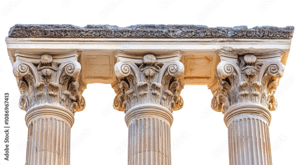 Poster greek columns isolated on a transparent background