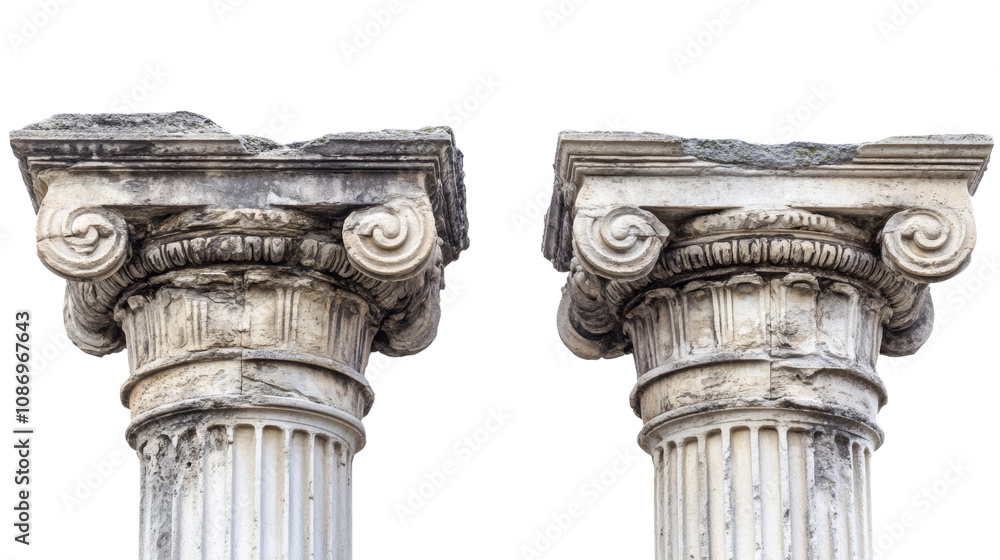 Poster greek columns isolated on a transparent background