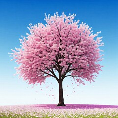 Obraz premium Cherry Blossom Against a Clear Spring Sky