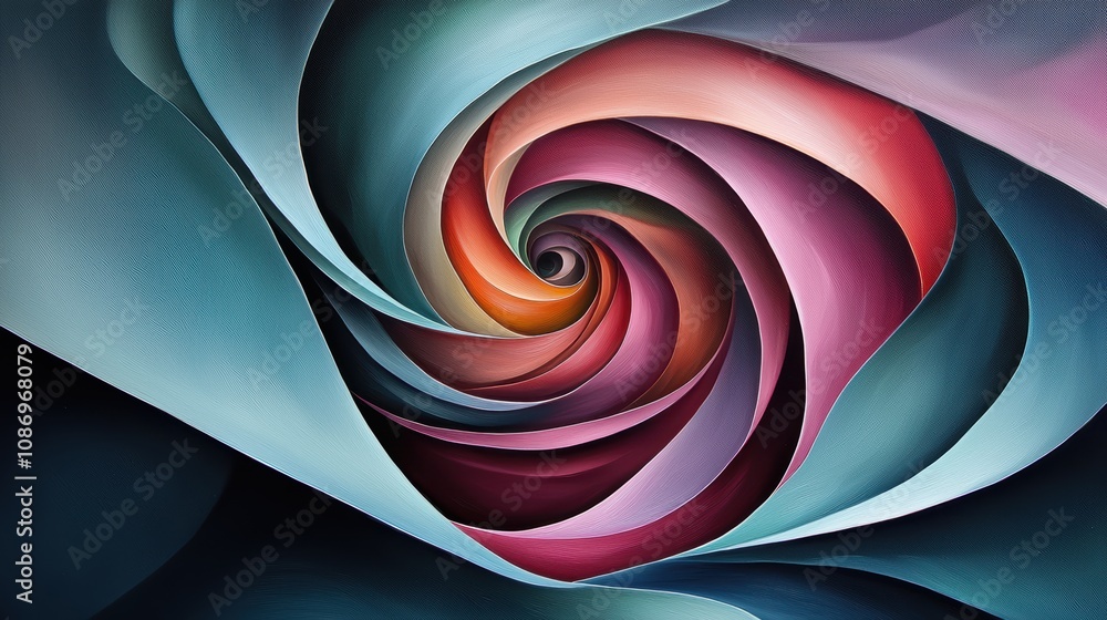 Aufkleber a vibrant, swirling spiral pattern with rich colors, creating a mesmerizing visual effect that draws