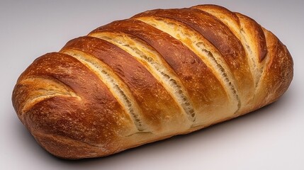 Freshly baked rustic sourdough bread loaf bakery food photography cozy setting close-up view artisan concept