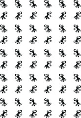 Seamless pattern with funny cartoon lizards