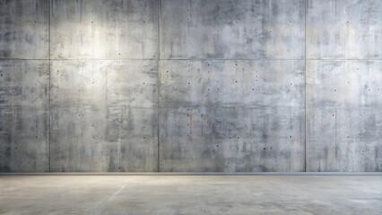 Empty room with a textured concrete wall and floor