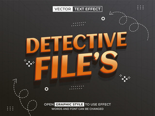 detective file editable text, font effect, 3d text for title