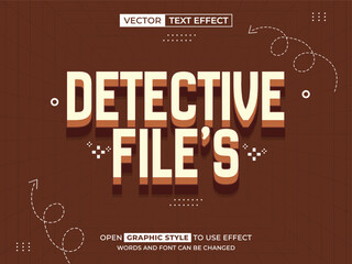 detective file editable text, font effect, 3d text for title
