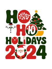 Fototapeta premium ho ho holiday, christmas greeting card