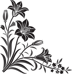 Abstract Floral Design Corners for Creative Art, Art & Illustration