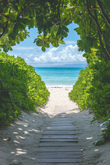 Tropical Beach Pathway - A Serene Escape