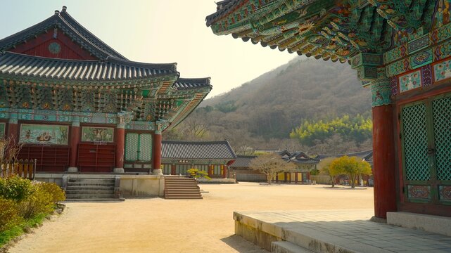 The buildings of the temple: Songgwangsa Temple in Suncheon