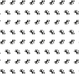 Seamless pattern with funny cartoon lizards