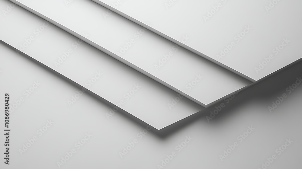 Aufkleber abstract grayscale image of three overlapping white planes forming geometric shapes.