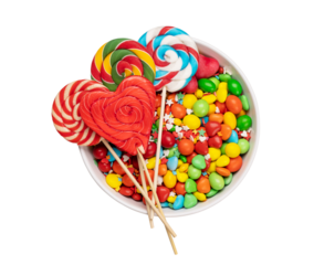 Candy sweets and copy space for your greetings