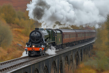 The Jacobite steam train on Glenfinnan