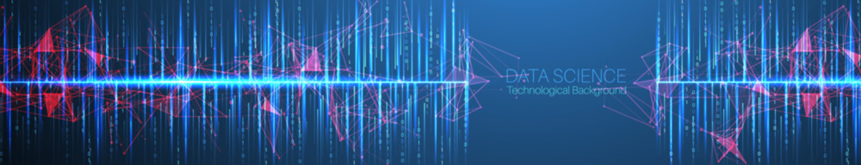 Big Data futuristic, technology light design. Vector datum digital background. Illustration innovation of data system. Hand drawn illustration.