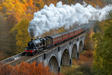 The Jacobite steam train on Glenfinnan