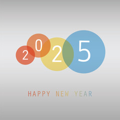 Best Wishes - Simple Colorful New Year Card, Cover or Background Design Template with Numerals - 2025