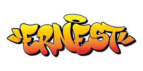 Ernest name in graffiti style. Vector illustration.