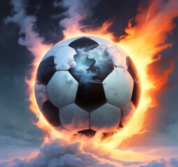 Naklejka premium Illustration of glowing football ball.