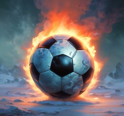 Naklejka premium Illustration of glowing football ball.