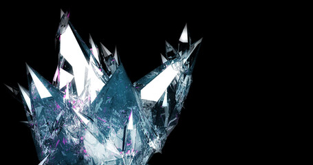 Fototapeta premium A close up of a crystal structure with a blue and white color scheme