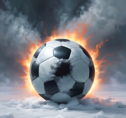 Fototapeta premium Illustration of glowing football ball.