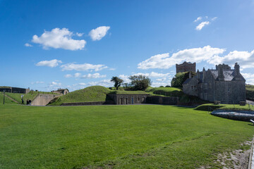 View of Dover castle grounds, Dover, Kent, UK