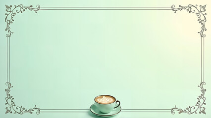 Sophisticated Pastel Background Design for a CafÃ Loyalty Card Featuring Elegant Motifs and Calm Colors