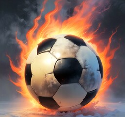 Fototapeta premium Illustration of glowing football ball.
